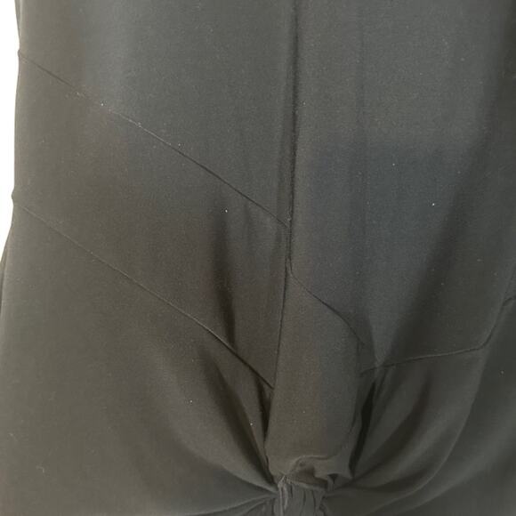 Simpli Black Long Sleeve Tie Front Knot Scoop Neck Long Tunic Blouse Women Sz 8 - Picture 6 of 8